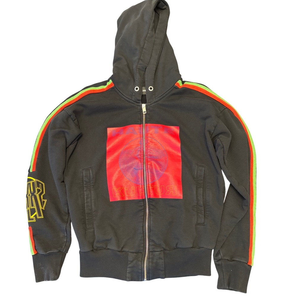 Diesel Haute Kultur Alternative Energy‎ Black Hoodie Size S Mens full zip Cotton